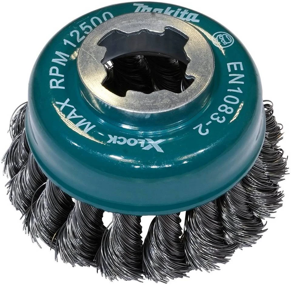 Makita Topfbürsten-Aufsatz »Metall X-LOCK«, ø 80 cm, mit gezopftem Draht für hohe Arbeitsbelastungen 4 Makita Topfbürsten-Aufsatz »Metall X-LOCK«, ø 80 cm, mit gezopftem Draht für hohe Arbeitsbelastungen – Bild 2