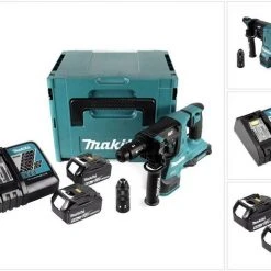 Makita Schlagbohrmaschine »Makita DHR 281 RTJ Brushless Akku Bohrhammer 28 mm im Makpac mit 2x 18 V- 5 Ah/5000 mAh Akku und Ladegerät«