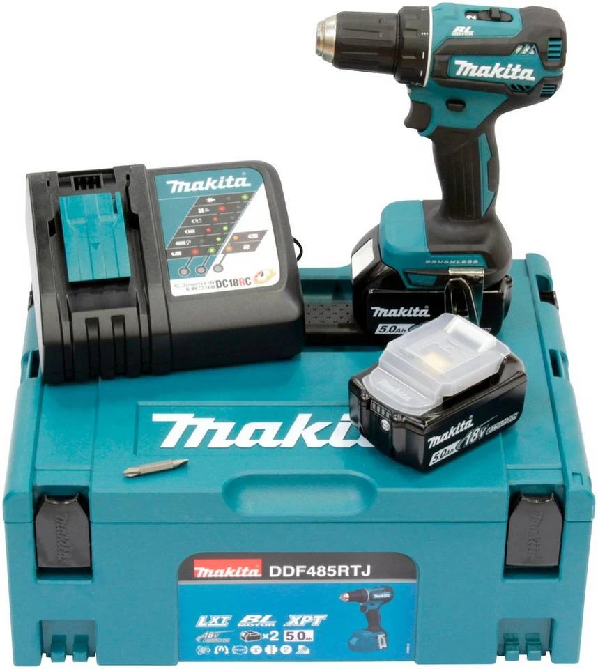 Makita Akku-Bohrschrauber »DDF485RTJ«, max. 1900 U/min, inkl. 2 Akkus, Ladegerät & Koffer 3 Makita Akku-Bohrschrauber »DDF485RTJ«, max. 1900 U/min, inkl. 2 Akkus, Ladegerät & Koffer