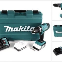 Makita Akku-Schlagschrauber »Makita HP 457 DWE 18 V Li-Ion Akku Schlagbohrschrauber im Transportkoffer + 2 x 1,5 Ah Akku + Ladegerät«