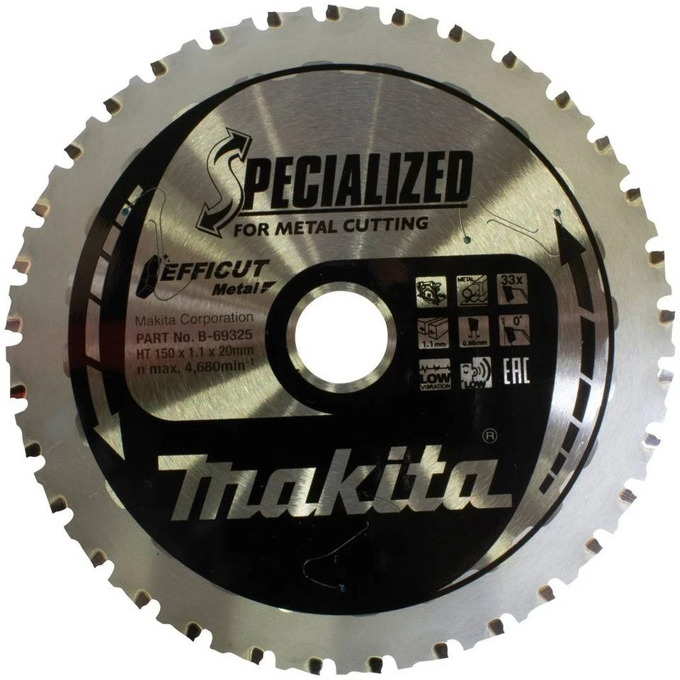 Makita Sägeblatt »33Z EFFICUT«, Schneidbreite: 1,10 mm, Bohrung: 20 mm 3 Makita Sägeblatt »33Z EFFICUT«, Schneidbreite: 1,10 mm, Bohrung: 20 mm
