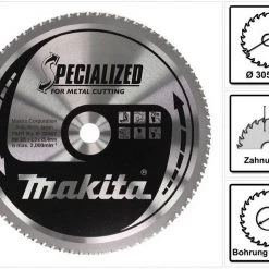 Makita Kreissägeblatt »Makita SPECIALIZED Kreissägeblatt für Metall 305 x 25,4 x 2,3 mm 78 Zähne (B-33467) für Kaltkreissäge Makita LC 1230«