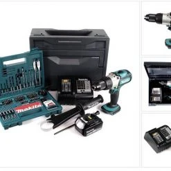 Makit Werkzeug Verkaufe 13 Makita Schlagbohrmaschine »Makita DHP 451 STX Akku Schlagbohrschrauber 18V + 1x Akku 5,0Ah + Ladegerät + 100tlg. Bit Bohrer Set + Makbox«