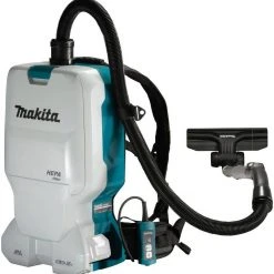 Makita Akku-Rucksackstaubsauger DVC660Z, 90 Watt, mit Beutel, ohne Akku und Ladegerät, Schlauchlänge 100 cm