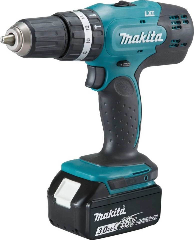Makita Akku-Schlagbohrschrauber »DHP453«, max. 1300 U/min, mit 2 LXT-Akkus 18V/3,0 Ah, Ladegerät und Koffer 3 Makita Akku-Schlagbohrschrauber »DHP453«, max. 1300 U/min, mit 2 LXT-Akkus 18V/3,0 Ah, Ladegerät und Koffer