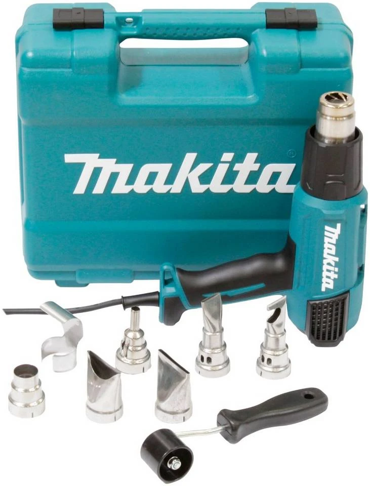 Makita Heißluftgebläse »HG6531CK«, 2000 in W, bis max. 650 °C, (Komplett-Set), mit 14 voreingestellten Programmen, inklusive Düsen 3 Makita Heißluftgebläse »HG6531CK«, 2000 in W, bis max. 650 °C, (Komplett-Set), mit 14 voreingestellten Programmen, inklusive Düsen