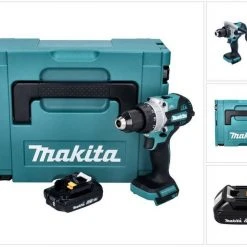 Makita Schlagbohrmaschine »Makita DHP 486 A1J Akku Schlagbohrschrauber 18 V 130 Nm Brushless + 1x Akku 2,0 Ah + Makpac - ohne Ladegerät«