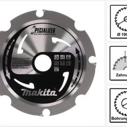 Makita Kreissägeblatt »Makita SPECIALIZED Kreissägeblatt für Faserzement 190 x 30 x 2,3 mm 4 Zähne (B-33691)«