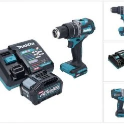 Makita Schlagbohrmaschine »Makita HP 002 GM101 Akku Schlagbohrschrauber 40 V 64 Nm Brushless + 1x Akku 4,0 Ah + Ladegerät«