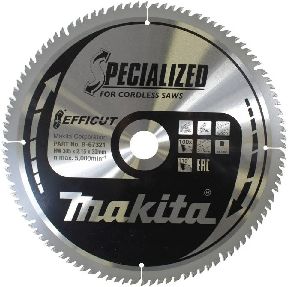 Makita Sägeblatt »100Z EFFICUT«, Schneidbreite: 2,15 mm, Bohrung: 30 mm 3 Makita Sägeblatt »100Z EFFICUT«, Schneidbreite: 2,15 mm, Bohrung: 30 mm
