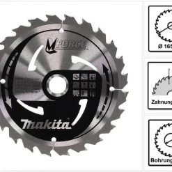 Makita Kreissägeblatt »Makita M-FORCE Kreissägeblatt für Holz 165 x 20 x 2 mm 24 Zähne (B-32007)«