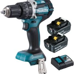 Makita Akku-Schlagbohrschrauber »DHP484Y1J/DHP484RTJ«, max. 2000 U/min, inkl. Akku und MAKPAC