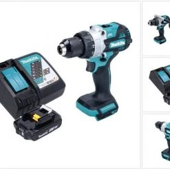 Makita Schlagbohrmaschine »Makita DHP 486 RA1 Akku Schlagbohrschrauber 18 V 130 Nm Brushless + 1x Akku 2,0 Ah + Ladegerät«