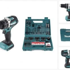 Makita Schlagbohrmaschine »Makita DHP 484 Z 18V Brushless Li-Ion Akku Schlagbohrschrauber Solo + Makita B-53811 Bit & Bohrer-Set 100-teilig«