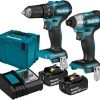Makita Elektrowerkzeug-Set »DLX2221JX2«, 6-tlg., inkl. Ladegerät und 2 Akkus (18 V, 3 Ah)