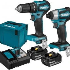 Makita Elektrowerkzeug-Set »DLX2221JX2«, 6-tlg., inkl. Ladegerät und 2 Akkus (18 V, 3 Ah)
