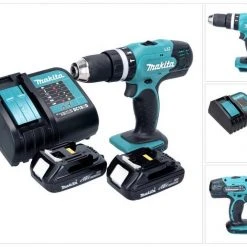Makita Schlagbohrmaschine »Makita DHP 453 SY Akku Schlagbohrschrauber 18 V 42 Nm + 2x Akku 1,3 Ah + Ladegerät«