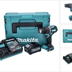 Makita Schlagbohrmaschine »Makita HP 002 GM101 Akku Schlagbohrschrauber 40 V 64 Nm Brushless + 1x Akku 4,0 Ah + Ladegerät + Makpac«