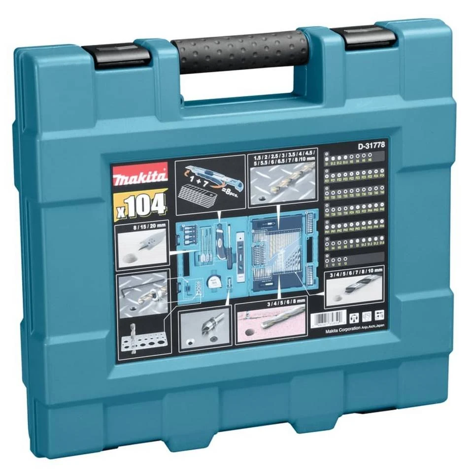 Makita Bohrer- und Bitset »Makita 104-tlg. Bohrer-Kombinationsset Silbern und Schwarz«, 104-St. 5 Makita Bohrer- und Bitset »Makita 104-tlg. Bohrer-Kombinationsset Silbern und Schwarz«, 104-St. – Bild 3