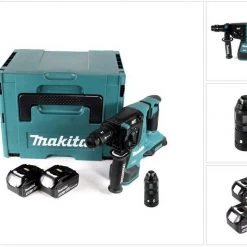 Makita Schlagbohrmaschine »Makita DHR 281 TJ Brushless Akku Bohrhammer 28 mm 2x 18 V für SDS-PLUS mit Schnellwechselfutter im Makpac + 2x 5,0 Ah Akku - ohne Ladegerät«