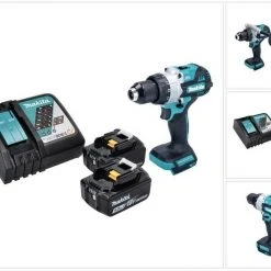 Makita Schlagbohrmaschine »Makita DHP 486 RT Akku Schlagbohrschrauber 18 V 130 Nm Brushless + 2x Akku 5,0 Ah + Ladegerät«