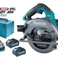 Makita Handkreissäge »Akku Handkreissäge«, Handkreissäge HS003GM201 2x BL4040 Batterie (40 Vmax / 4,0 Ah) DC40RA Ladegerät Makpac Systemgehäuse