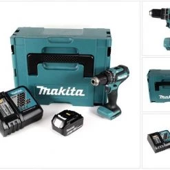 Makita Schlagbohrmaschine »Makita DHP 485 RT1J 18 V Li-Ion Akku Schlagbohrschrauber im Makpac + 1 x 5,0 Ah Akku + Ladegerät«