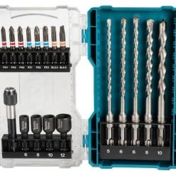 Makita Werkzeugset »Makita Bohrer-Bit-Set 18-tlg Bits SDS-Plus Stecksc«, (Set)