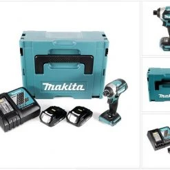 Makita Akku-Schlagschrauber »Makita DTD 154 RAJ Akku Schlagschrauber 18 V 175 Nm 1/4" Brushless + 2x Akku 2,0 Ah + Ladegerät + Makpac«