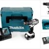 Makita Schlagbohrmaschine »Makita DHP 482 RT1J W Akku Schlagbohrschrauber 18V 62Nm + 1x Akku 5,0Ah + Ladegerät im Makpac 2«