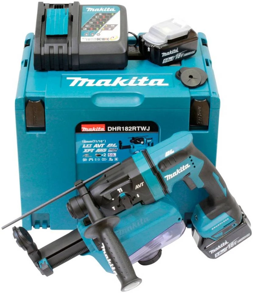 Makita Akku-Kombibohrhammer »DHR182RTWJ«, max. 13250 U/min, (Set), 18 V, SDS+, inkl. 2 Akkus 3 Makita Akku-Kombibohrhammer »DHR182RTWJ«, max. 13250 U/min, (Set), 18 V, SDS+, inkl. 2 Akkus
