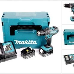 Makita Schlagbohrmaschine »Makita DHP 482 RTJ Akku Schlagbohrschrauber 18V 62Nm im Makpac + 2x 5,0 Ah Akku + Ladegerät«