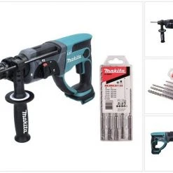 Makita Schlagbohrmaschine »Makita DHR 202 Z Akku Kombihammer 18 V 2,0 J SDS Plus + 5 tlg. Bohrer Set - ohne Akku, ohne Ladegerät«