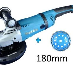 Makita Winkelschleifer »MAKITA BETONSCHLEIFER 180MM 2400 WATT ESTRICHFRÄSE WINKELSCHLEIFER SET 180 #275«, max. 6600 U/min, (Komplett-Set, Makita GA9030, Makita Absaugvorrichtung, Makita Schutzhaube, Makita Handgriff AVT, BTK V2A Bügelvorrichtung, Innen- und Außenflansch, Distanzflansch, Stirnlochschlüssel, 1x BTK Schleiftopf universal 180mm), Die Lieferung erfolgt vormontiert und daher in neutraler Verpackung.